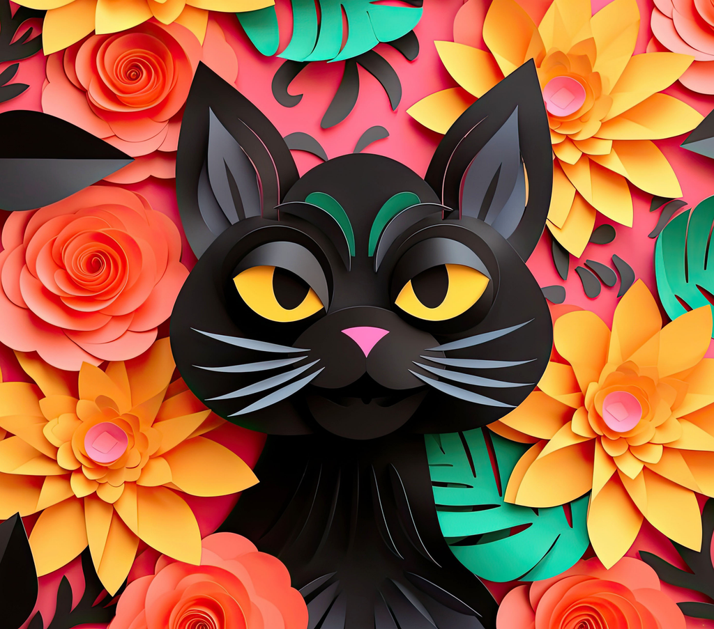 Halloween Black Cat -Tumbler