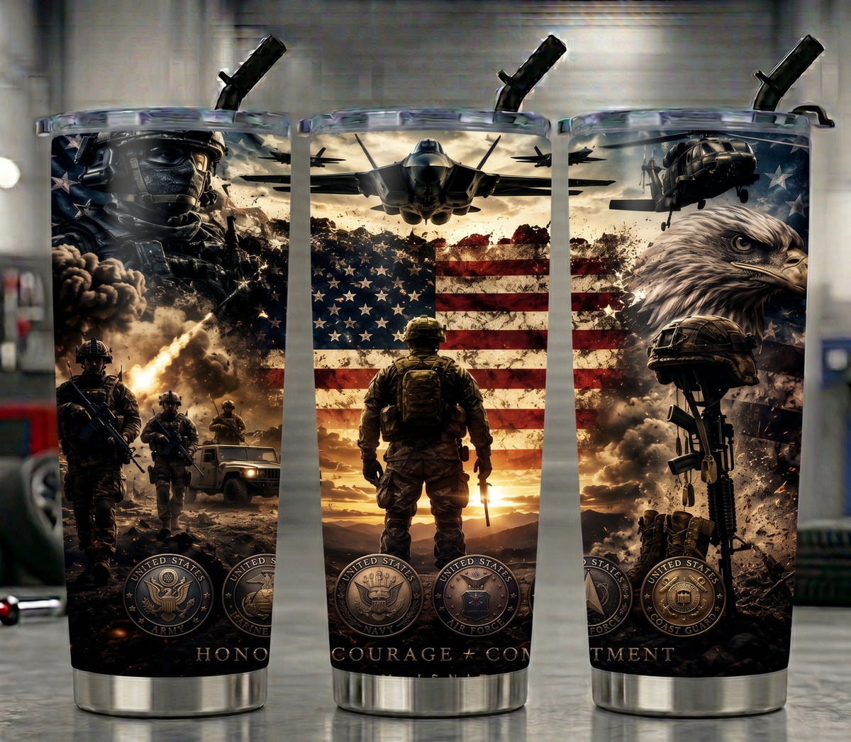 Honor, Courage Commitment  - Tumbler