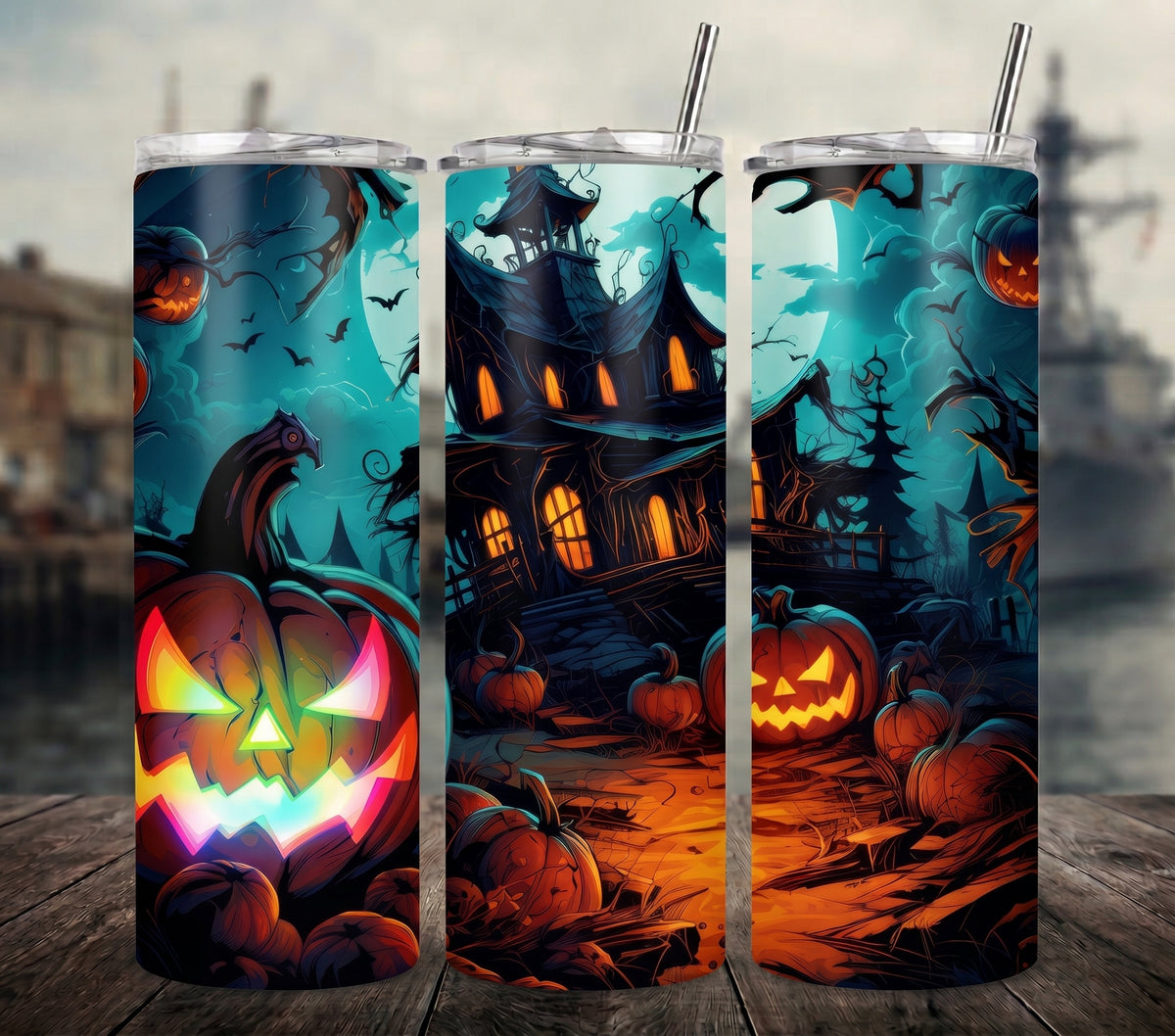 Halloween Haunted Manor-w/scary pumpkin