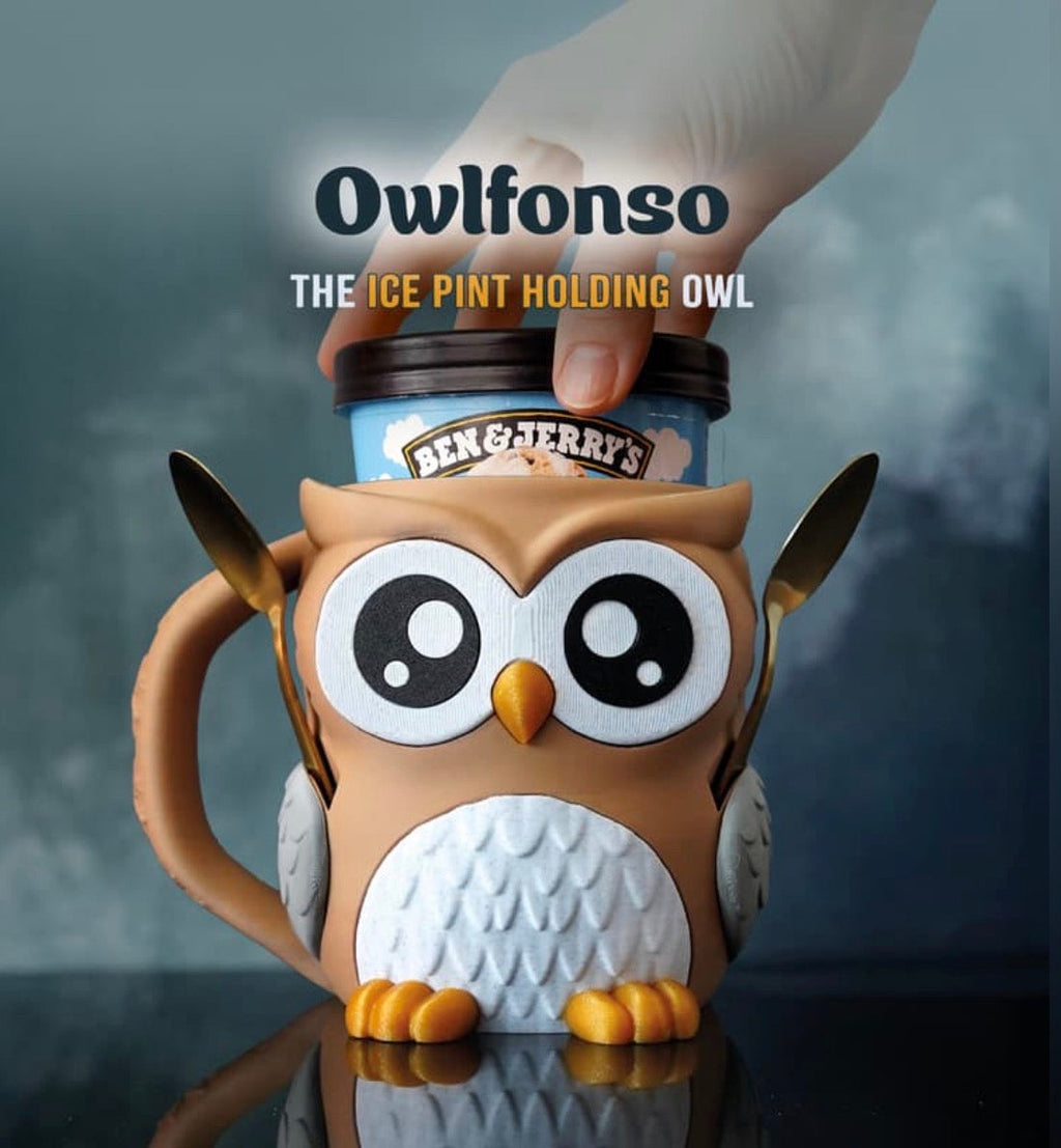 Owlfonso- Pint size ice cream holder