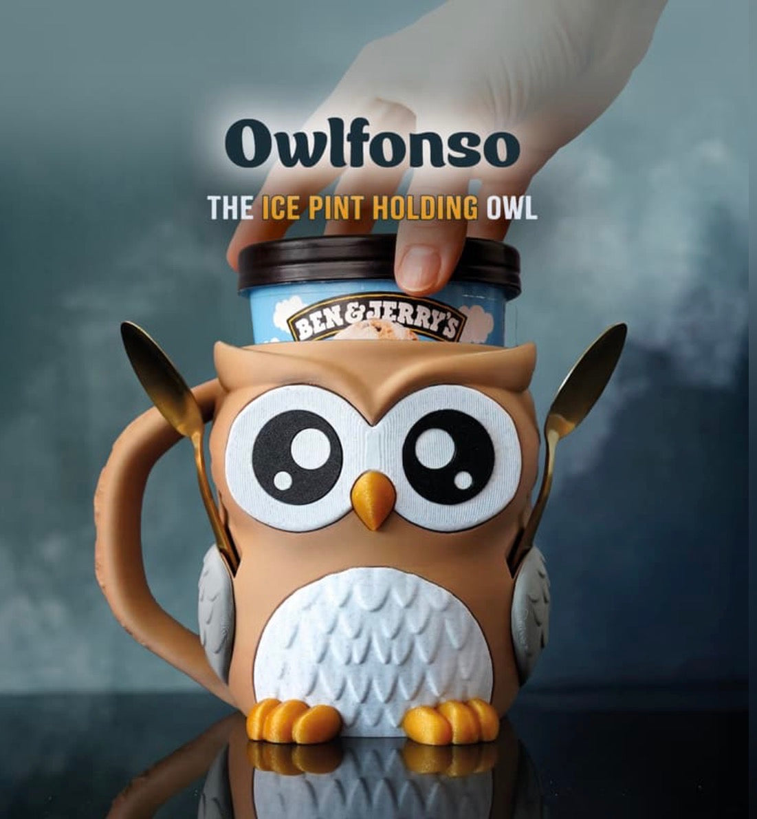 Owlfonso- Pint size ice cream holder