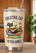 Cocktail Cat- retro vibes 20 oz Tumbler