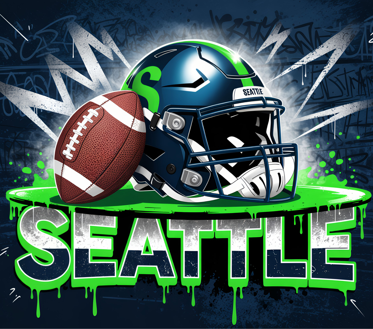 Graffiti Seattle Seahawks- Tumbler